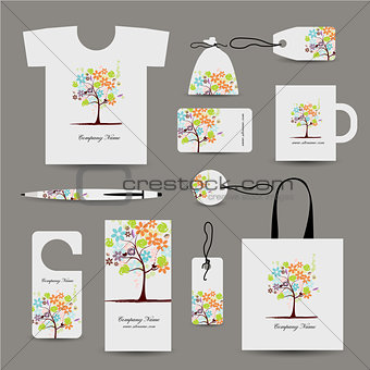 Corporate business style design, floral tree
