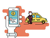 Booking taxi via mobile app