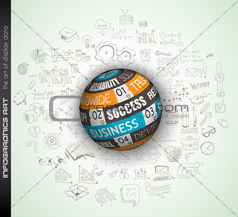 Success in Business conceptual background with a threedimentional sphere
