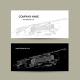 Business cards design with cityscape sketch