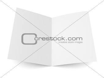 Blank folded flyer, booklet, postcard, business card or brochure