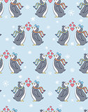 seamless pattern with penguins