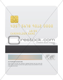 Realistic Vector Credit cards isolated on white background.