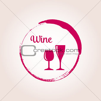 Red vector wine emblem