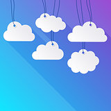 Hanging paper clouds