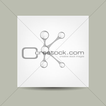 Business card design with letter K