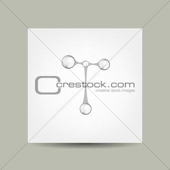Business card design with letter T