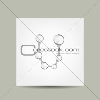 Business card design with letter U