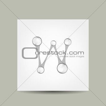 Business card design with letter W