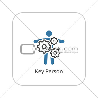 Key Person Icon. Business Concept. Flat Design.