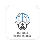 Business Representative Icon. Flat Design.