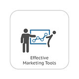 Effective Marketing Tools Icon.  Flat Design.