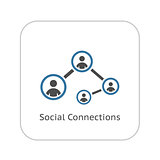 Social Connections Icon. Flat Design.