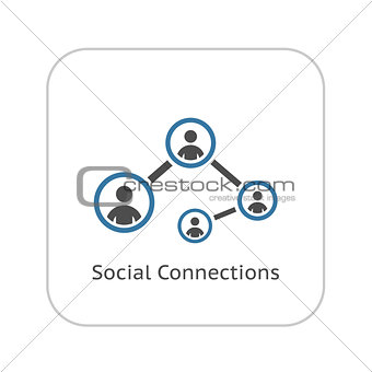 Social Connections Icon. Flat Design.