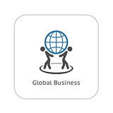 Global Business Icon. Flat Design.