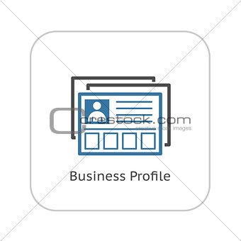 Business Profile Icon.  Flat Design.