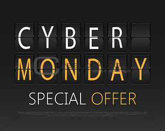Cyber monday, mechanical panel letters.