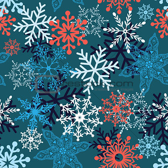 Multi-colored snowflakes form  