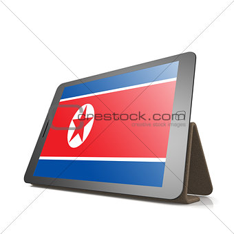 Tablet with North Korea flag