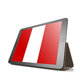 Tablet with Peru flag