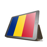 Tablet with Romania flag