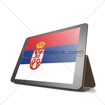 Tablet with Serbia flag