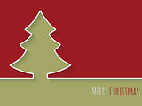 Simplistic christmas greeting with white tree