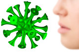 nose of woman with virus
