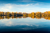 lake at evening in autumn