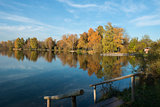lake at evening in autumn