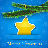 Holiday gift card with Christmas tree and a yellow star