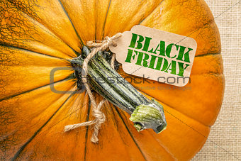 Black Fiday price tag iwth a pumpkin