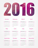 The 2016 calendar