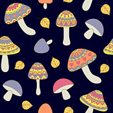  seamless pattern with abstract mushrooms