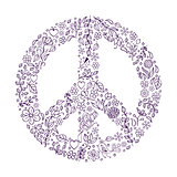 peace symbol on white background