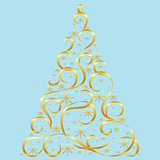 Christmas card. Xmas tree.