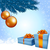 Gift boxes and Christmas decoration