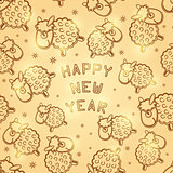 2015 New Year Card with Glowing Sheep