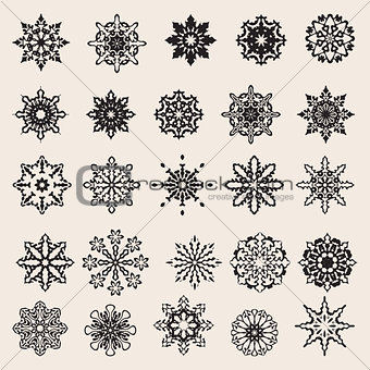 Vector Snowflakes Set
