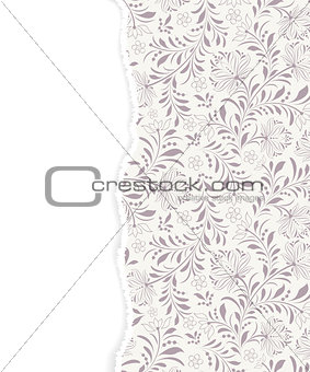  floral  pattern with torn paper