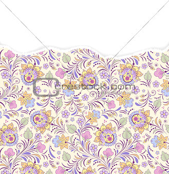  floral pattern with torn paper