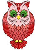 Colourful big red owl
