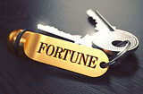Keys to Fortune. Concept on Golden Keychain.
