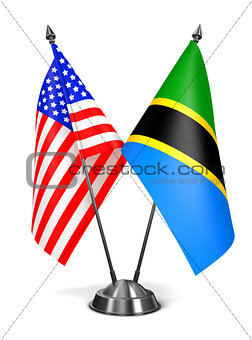 USA and Tanzania - Miniature Flags.