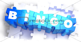 Bingo - White Word on Blue Puzzles.