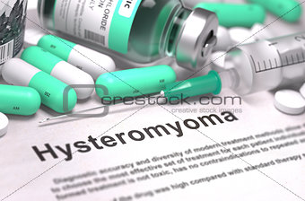 Hysteromyoma Diagnosis. Medical Concept.