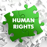 Human Rights on Green Puzzle.