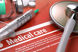Medical Care Concept on Orange Background.