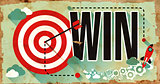 Win - Grunge Poster in Flat Design.