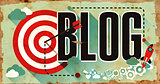 Blog on Grunge Poster in Flat Design.